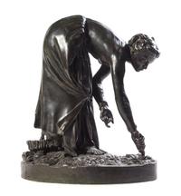 L. Terrey, (19th Century), Woman with Shucking Knife Collecting Shellfish