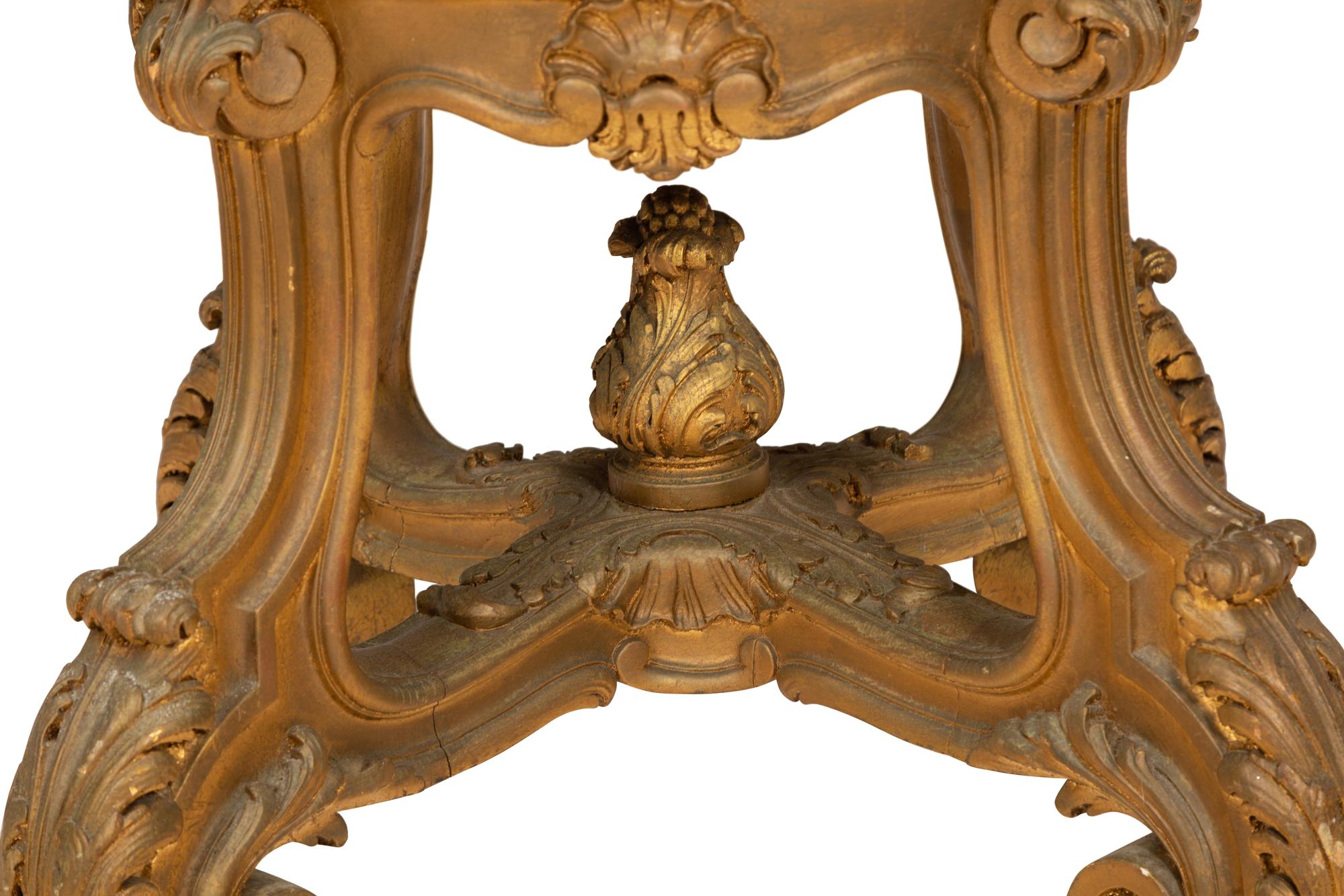 An Italian Giltwood Low Marble-Top Table