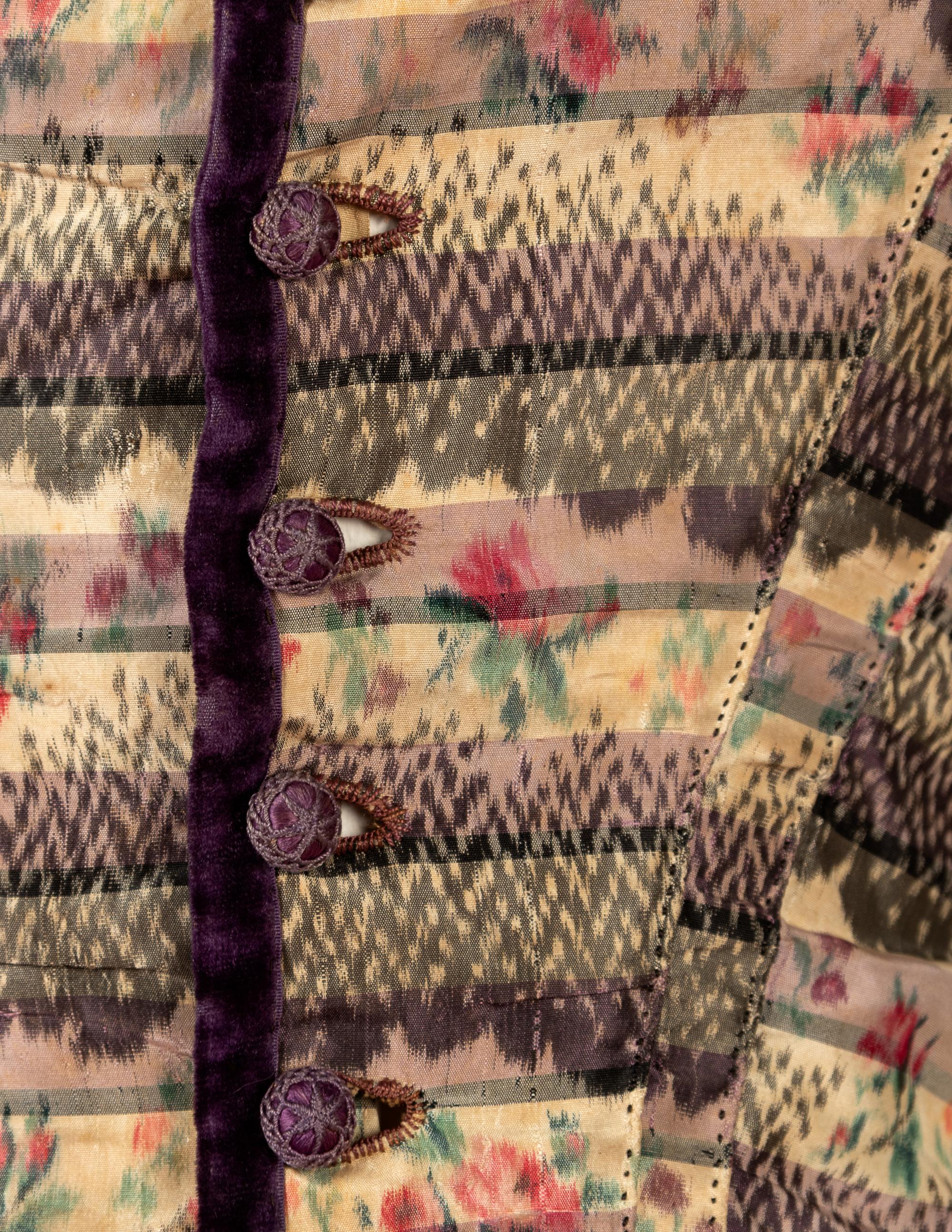 Silk Ikat Print Dress, 1850s