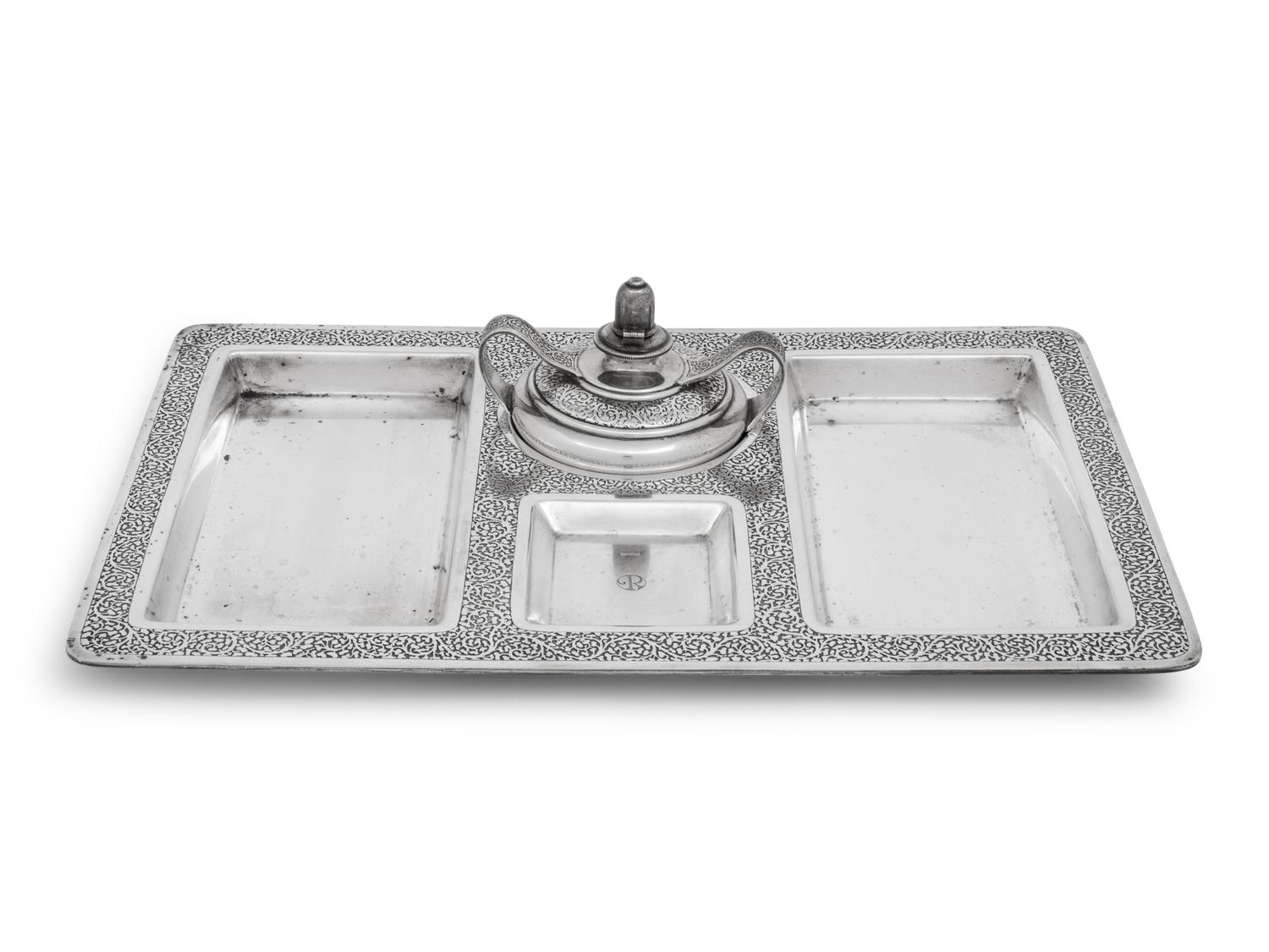 A Tiffany and Co. Silver Smoking Tray