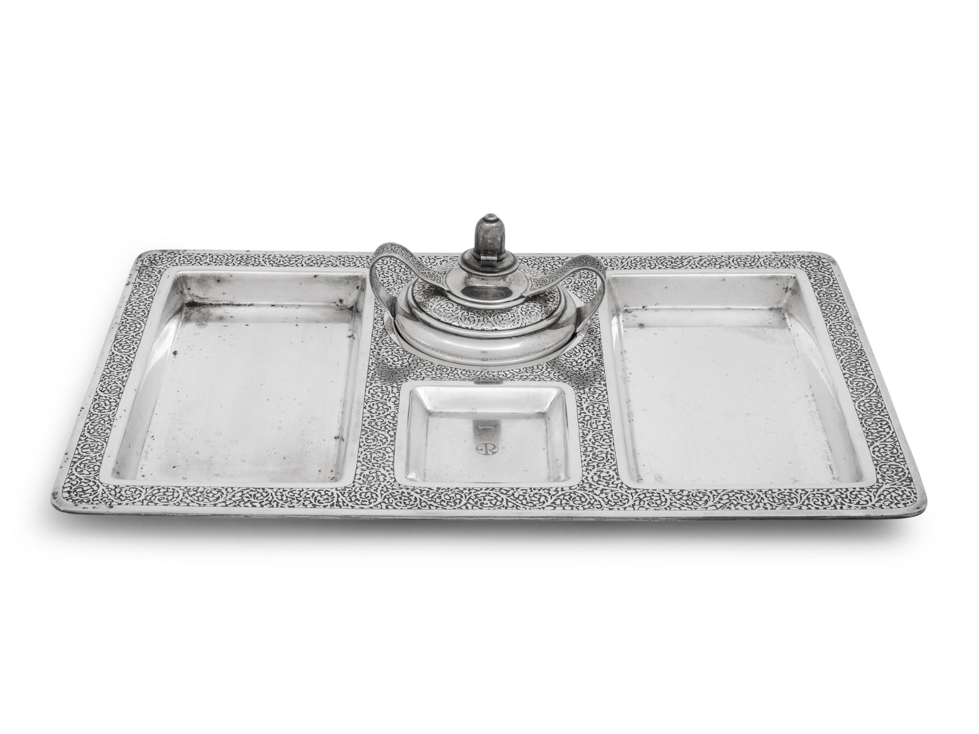 A Tiffany and Co. Silver Smoking Tray