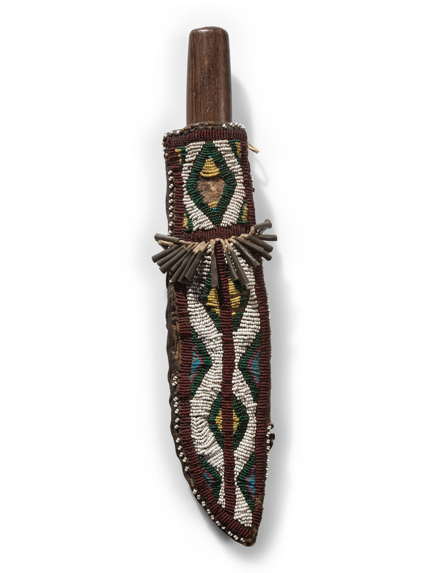 Central Plains Beaded Hide Knife Sheath, with Knife