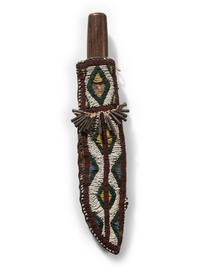 Central Plains Beaded Hide Knife Sheath, with Knife