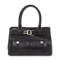 A Christian Dior Black Leather Handbag, 11.5" x 8" x 3.5".
