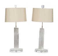 A Pair of John-Richard Selenite and Acrylic Table Lamps