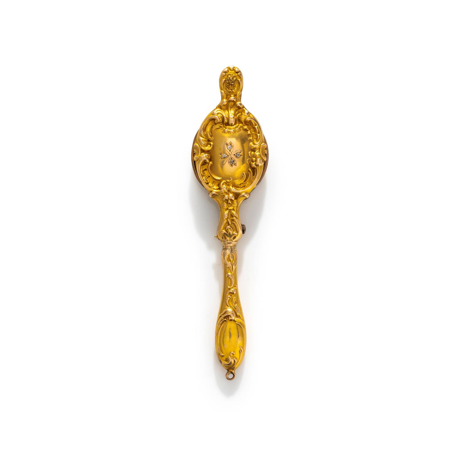 YELLOW GOLD AND DIAMOND LORGNETTE