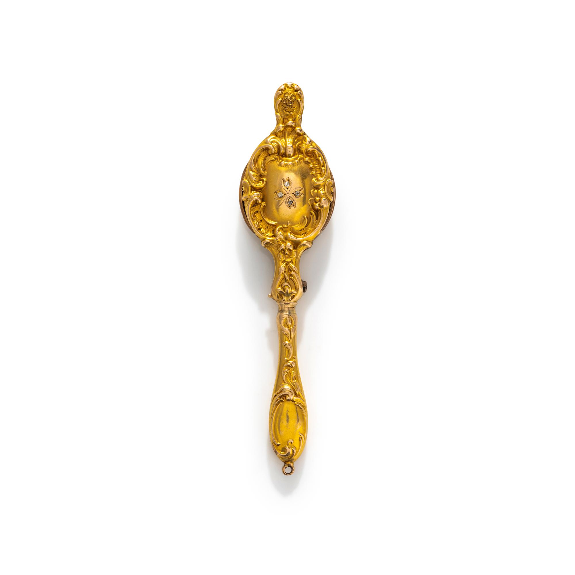 YELLOW GOLD AND DIAMOND LORGNETTE