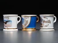Three Fraternal Porcelain Shaving Mugs