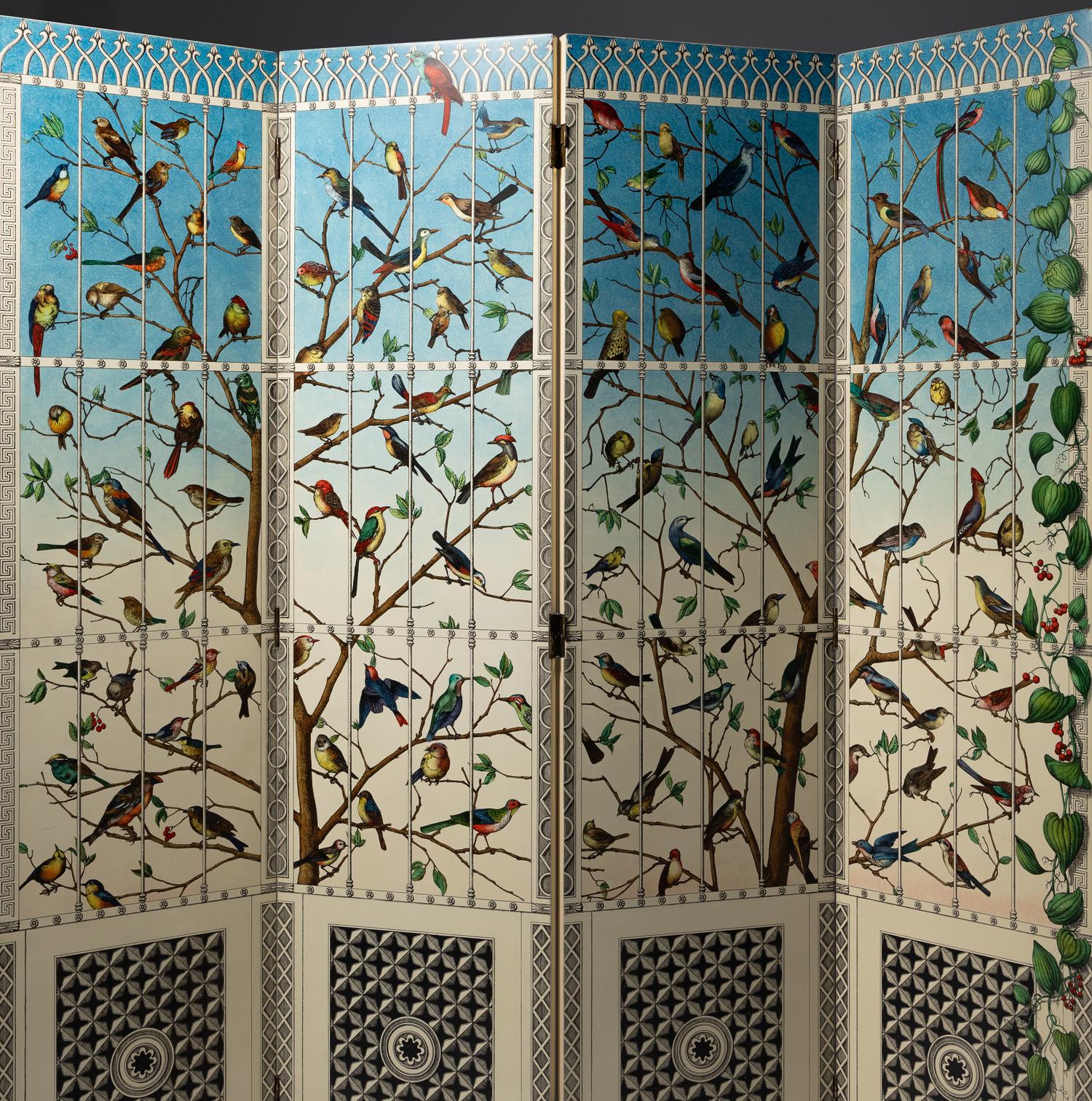 Uccelli Folding Screen, designed c. 1953 Italy