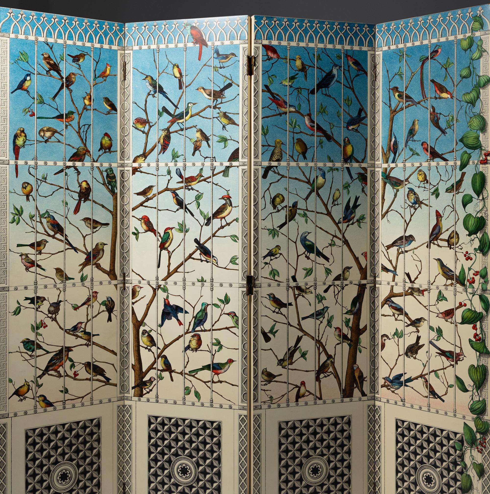 Uccelli Folding Screen, designed c. 1953 Italy