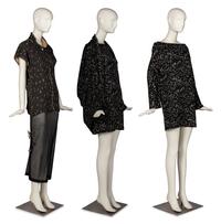 Issey Miyake Top, Dolce & Gabbana Skirt, with Comme des Garçons Knit Top and Shawl