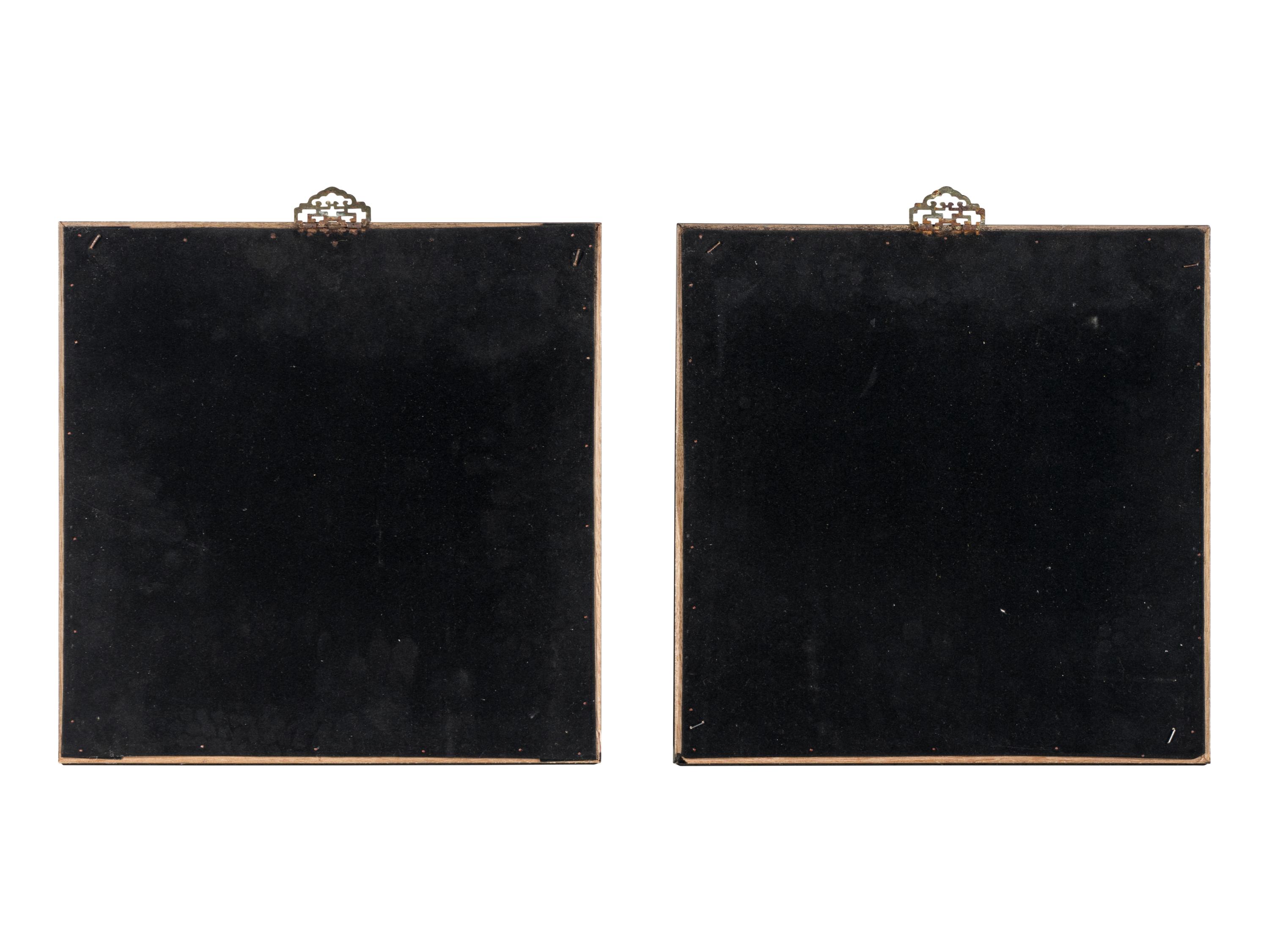 A Pair of Chinese Enameled Porcelain Hanging Panels
