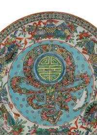 Eight Chinese Famille Rose Porcelain Plates