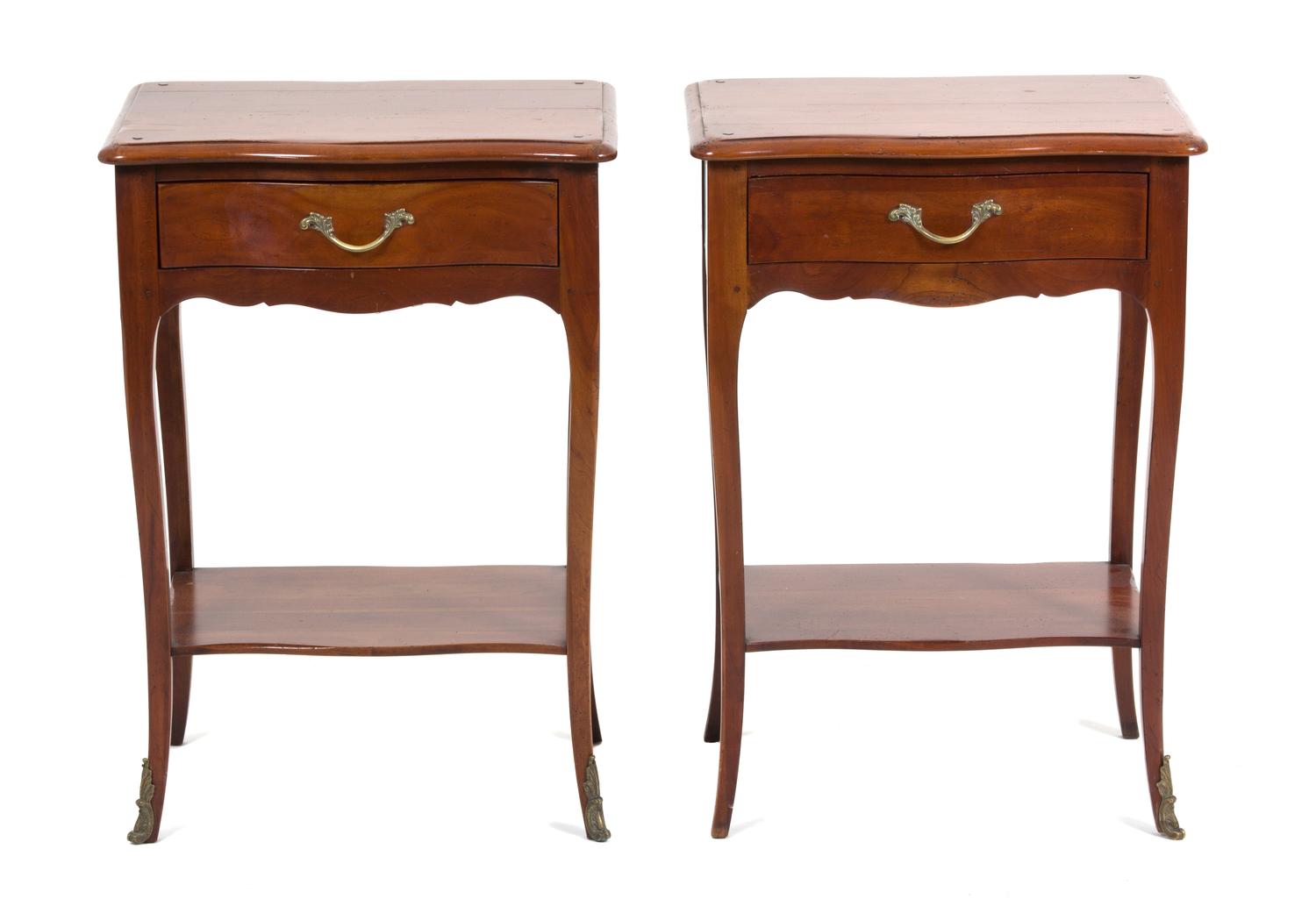 A Pair of French Provincial Style Fruitwood Side Tables Height 27 1/4 x 19 1/2 x 14 inches
