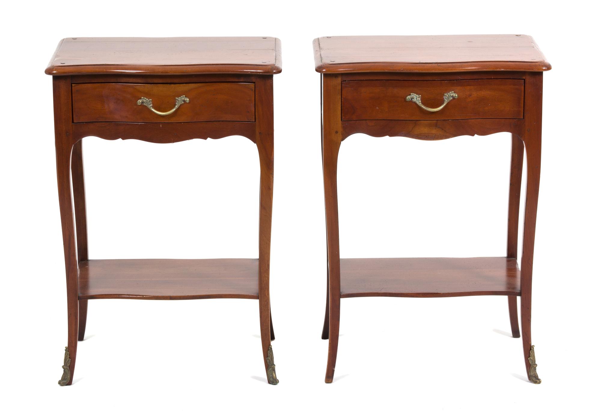 A Pair of French Provincial Style Fruitwood Side Tables Height 27 1/4 x 19 1/2 x 14 inches