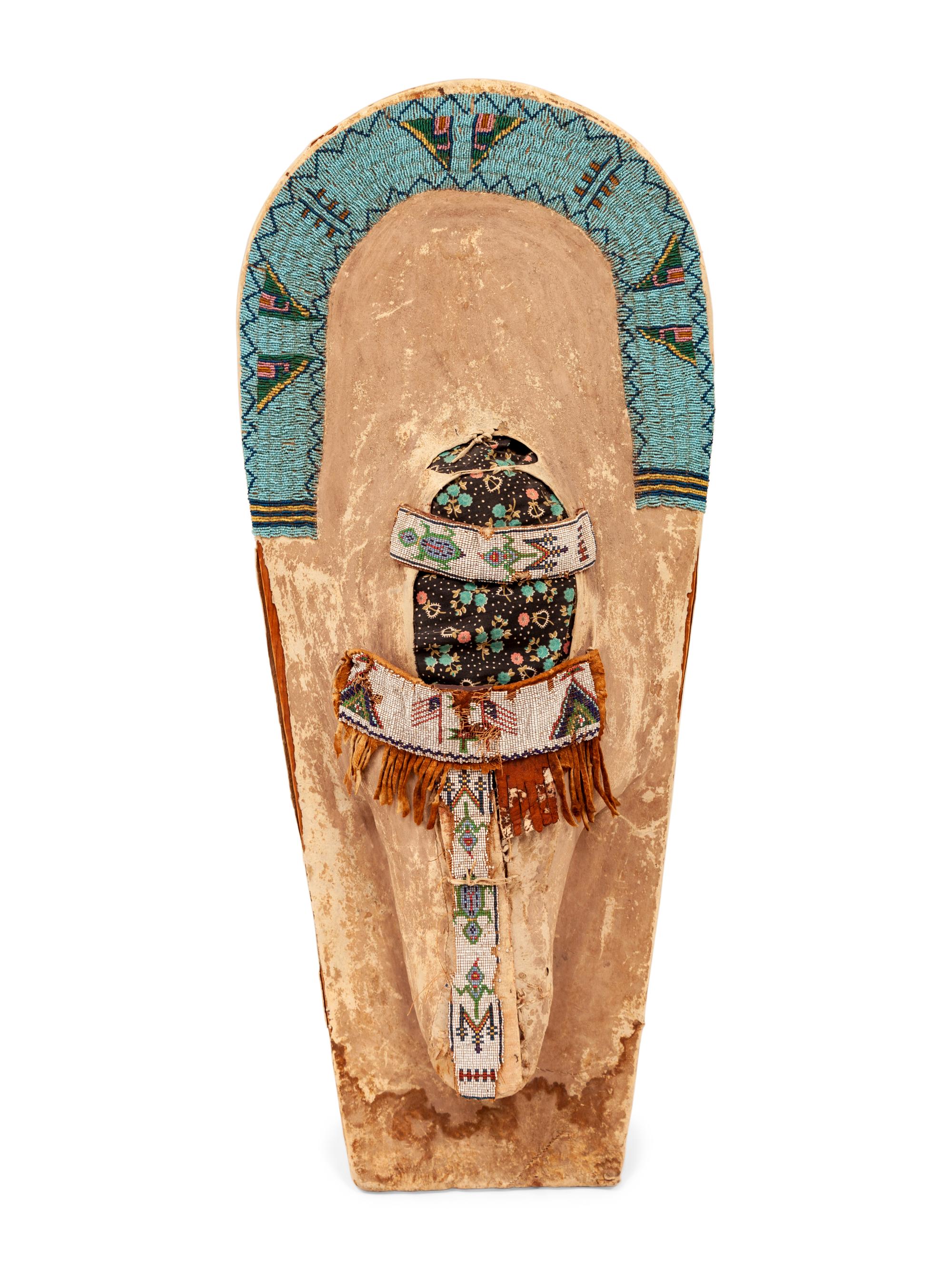 Ute Beaded Hide Doll Cradle