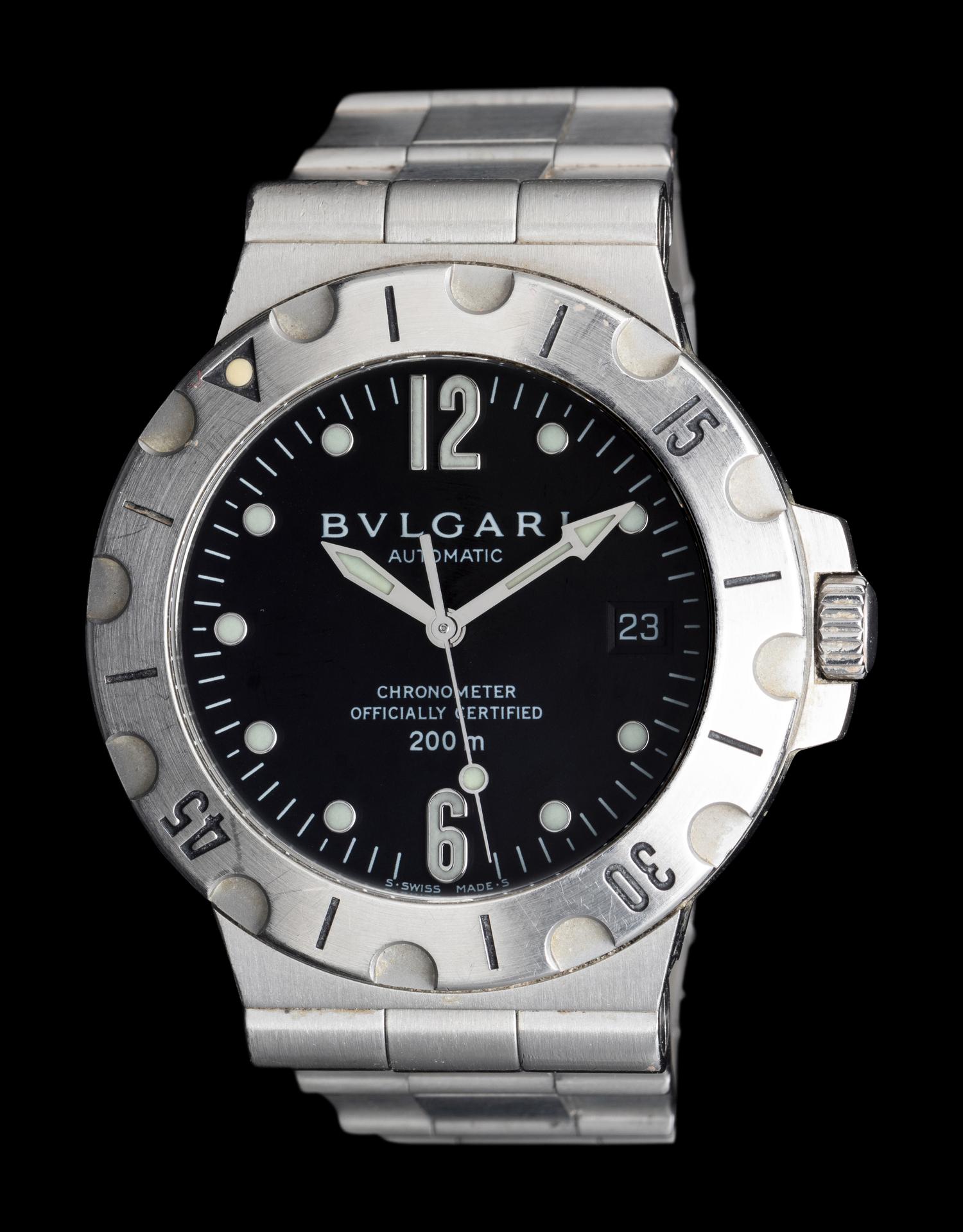 BULGARI, STAINLESS STEEL 'DIAGONO SCUBA' WATCH