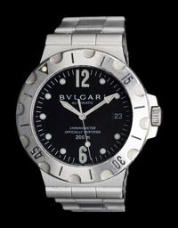 BULGARI, STAINLESS STEEL 'DIAGONO SCUBA' WATCH