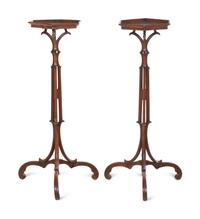 A Pair of Georgian Style Mahogany Stands