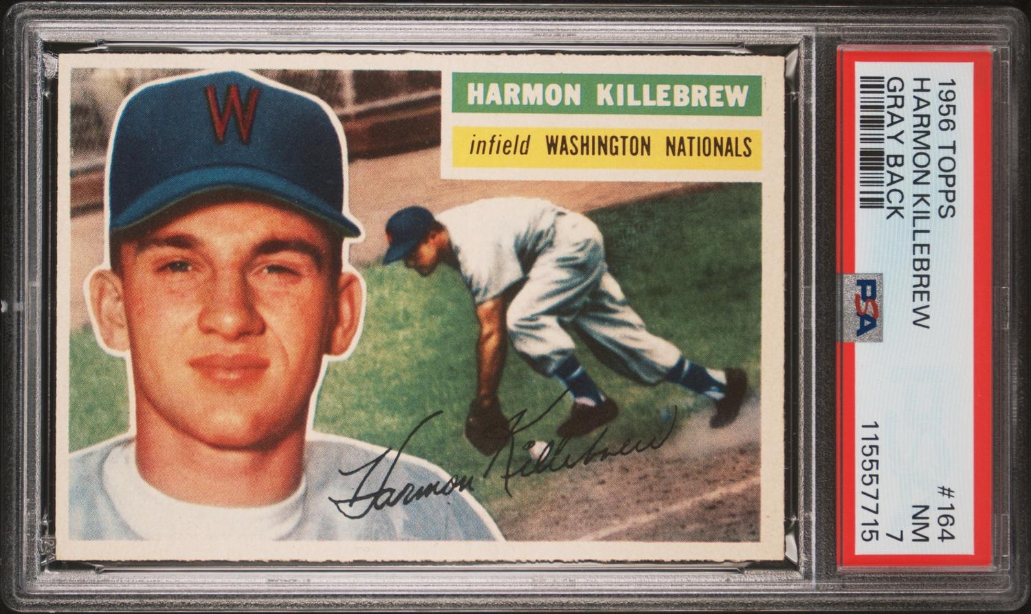 A 1956 Topps Harmon Killebrew Baseball Card No. 164 (PSA 7 NM) from The Collection of David Eisenhower