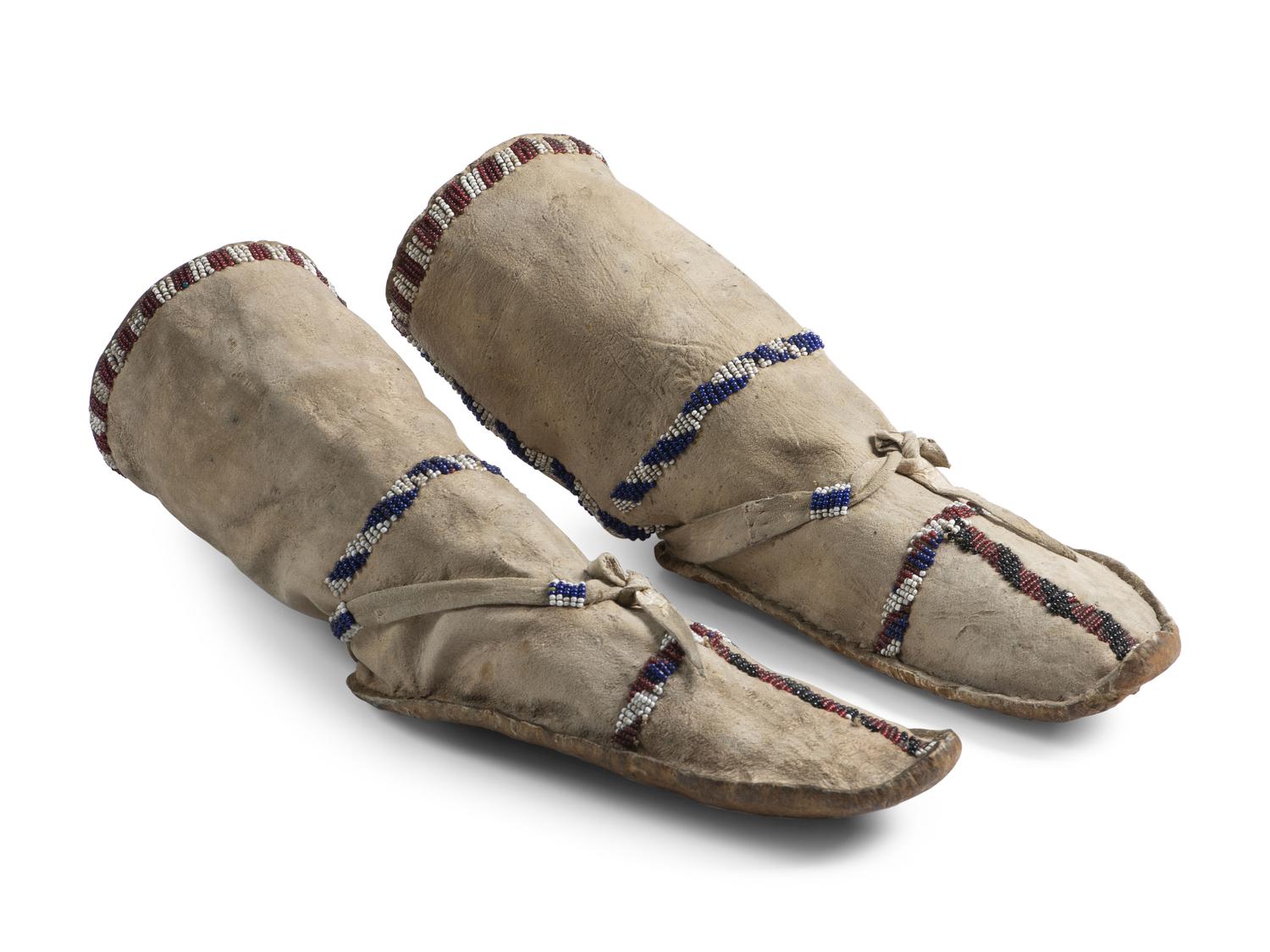 Apache Beaded Hide Boot Moccasins