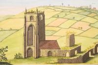 A Set of Eight English Architectural Engravings with Hand-Coloring