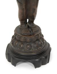 A Pair of South-East Asian Bronze Figures now Mounted as Lamps
