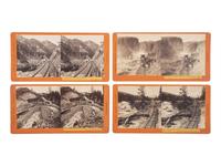 [WESTERN AMERICANA]. HART, Alfred A. (1816-1908), photographer. A group of 4 Central Pacific Railroad stereoviews. Sacramento, CA.
