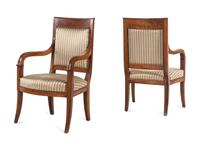 A Pair of Louis Philippe Walnut Fauteuils