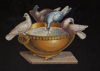 An Italian Grand Tour Micromosaic Plaque of Doves of Pliny