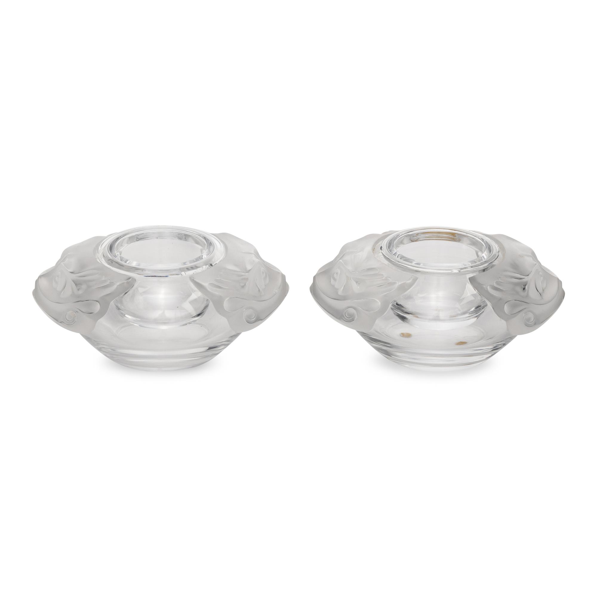 A Pair of Lalique Olga Caviar Bowls