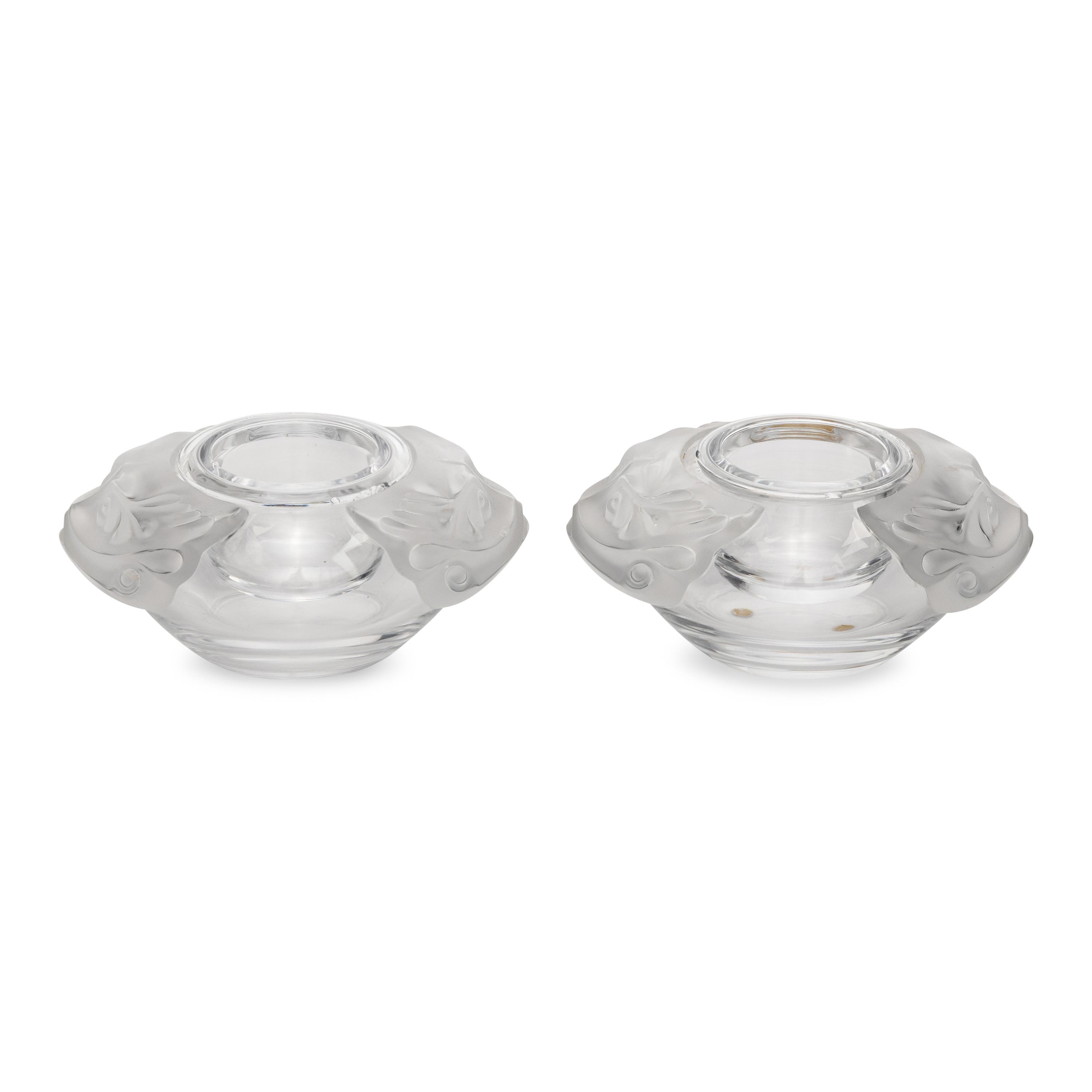 A Pair of Lalique Olga Caviar Bowls