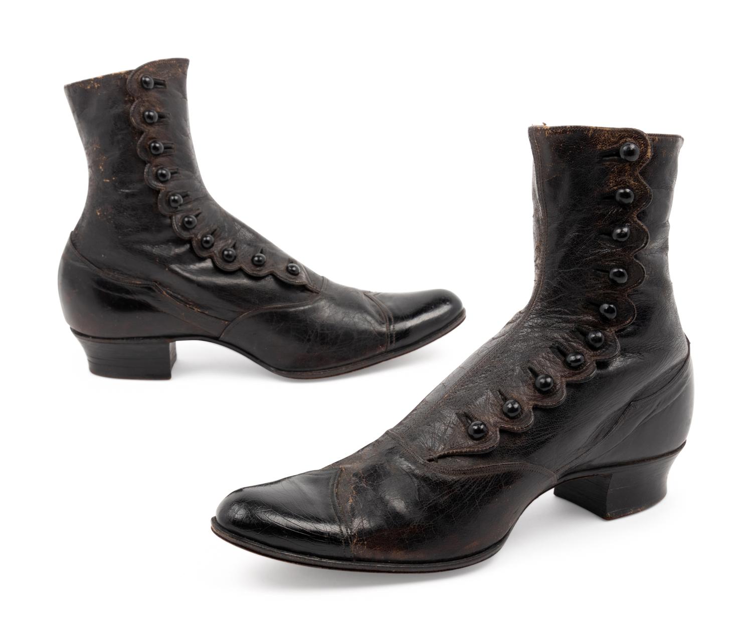 Collection of Footwear; Four Pairs of Boots, Two Pairs of Spats, 19th and Early 20th Century