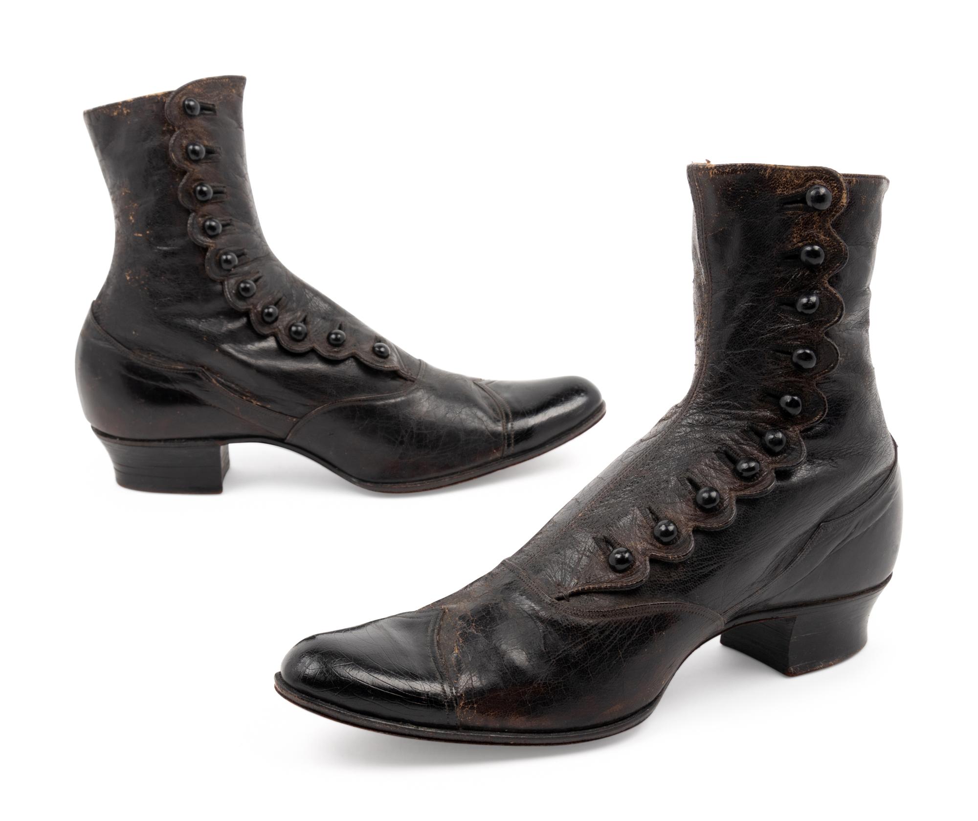 Collection of Footwear; Four Pairs of Boots, Two Pairs of Spats, 19th and Early 20th Century