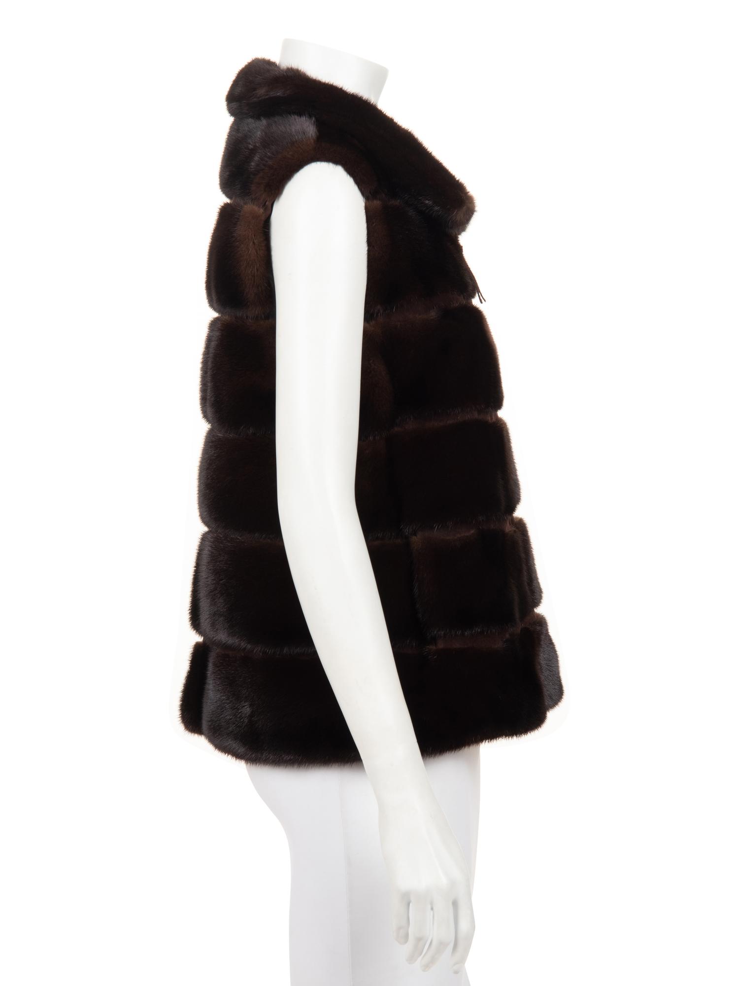 J. Mendel Mink and Suede Zip Front Vest