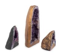 A Group of Three Large Amethyst Geodes