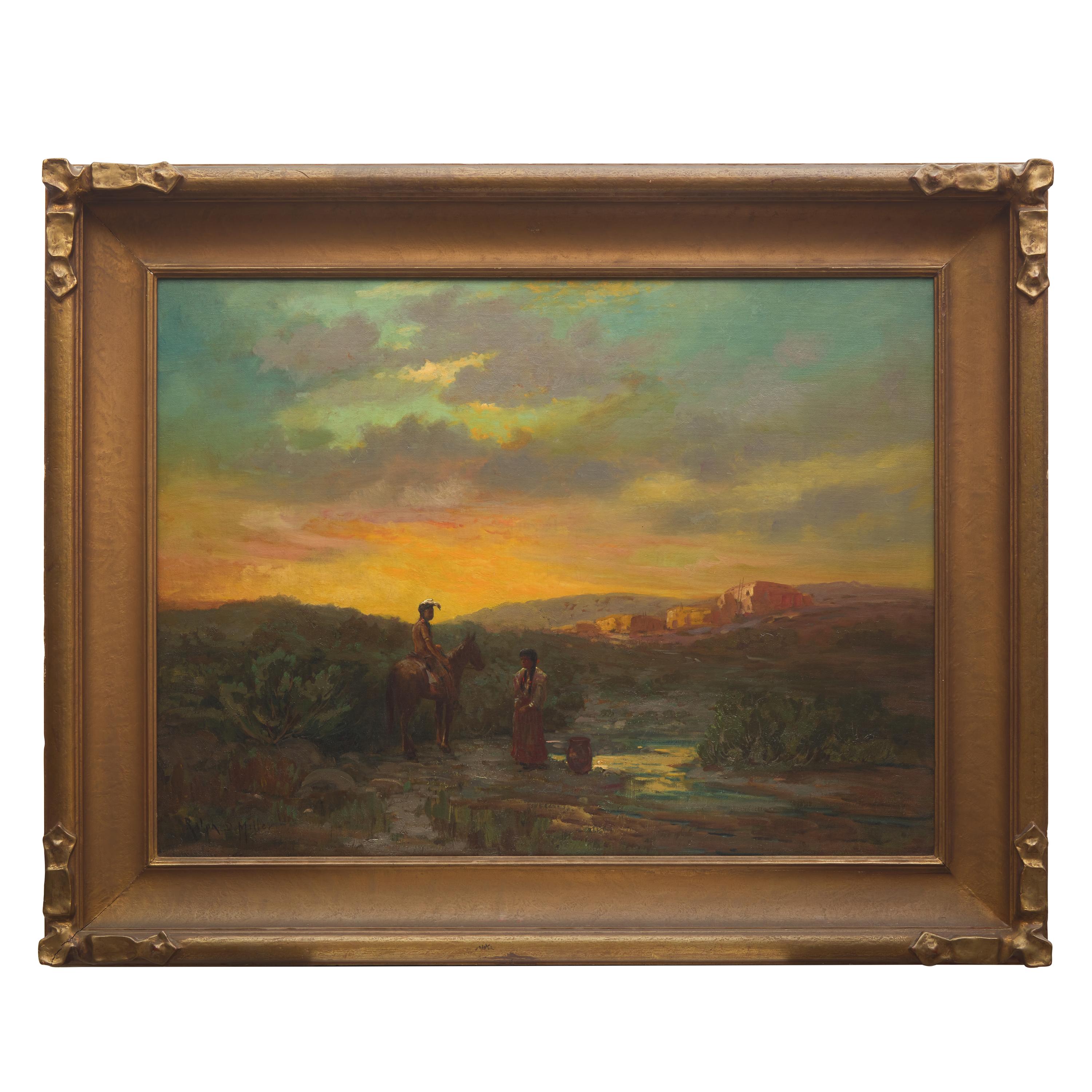 Ralph Davison Miller (American, 1858-1945) — Untitled (Pueblo Scene)