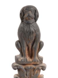 A Pair of Cast-Iron Dog Form Andirons