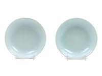 A Pair of Chinese Lemon-Yellow Glazed Porcelain Plates