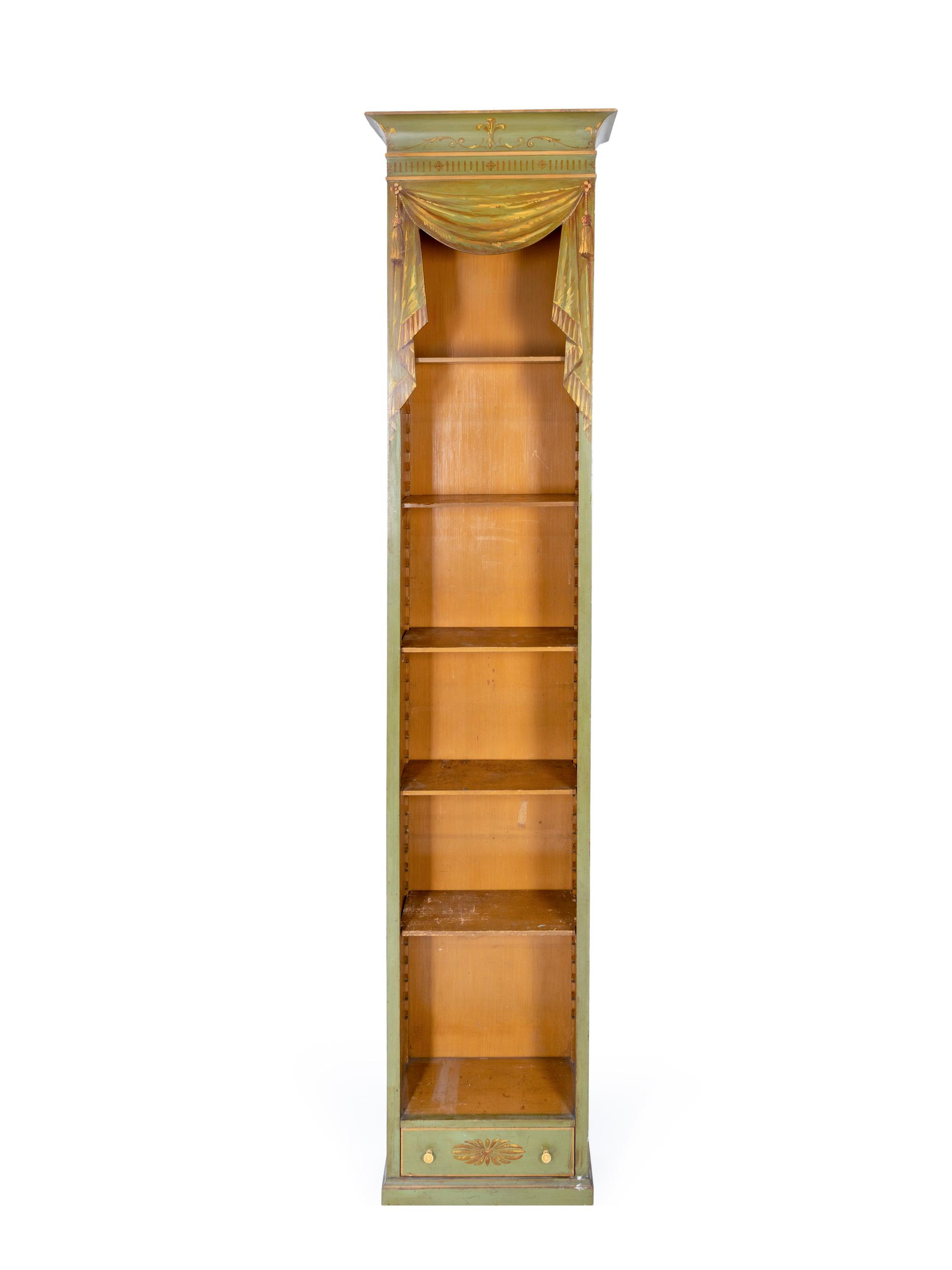 A Neoclassical Style Painted Tall Bookcase — 20TH CENTURY