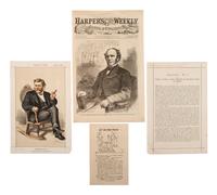 [GRANT, Ulysses S. (1822-1885)]. A group of covers, photographs, prints, pamphlets, and other ephemera related to the 1868 and 1872 presidential elections, comprising: