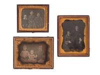 [EARLY PHOTOGRAPHY]. A group of 15 daguerreotype portraits of siblings, including: