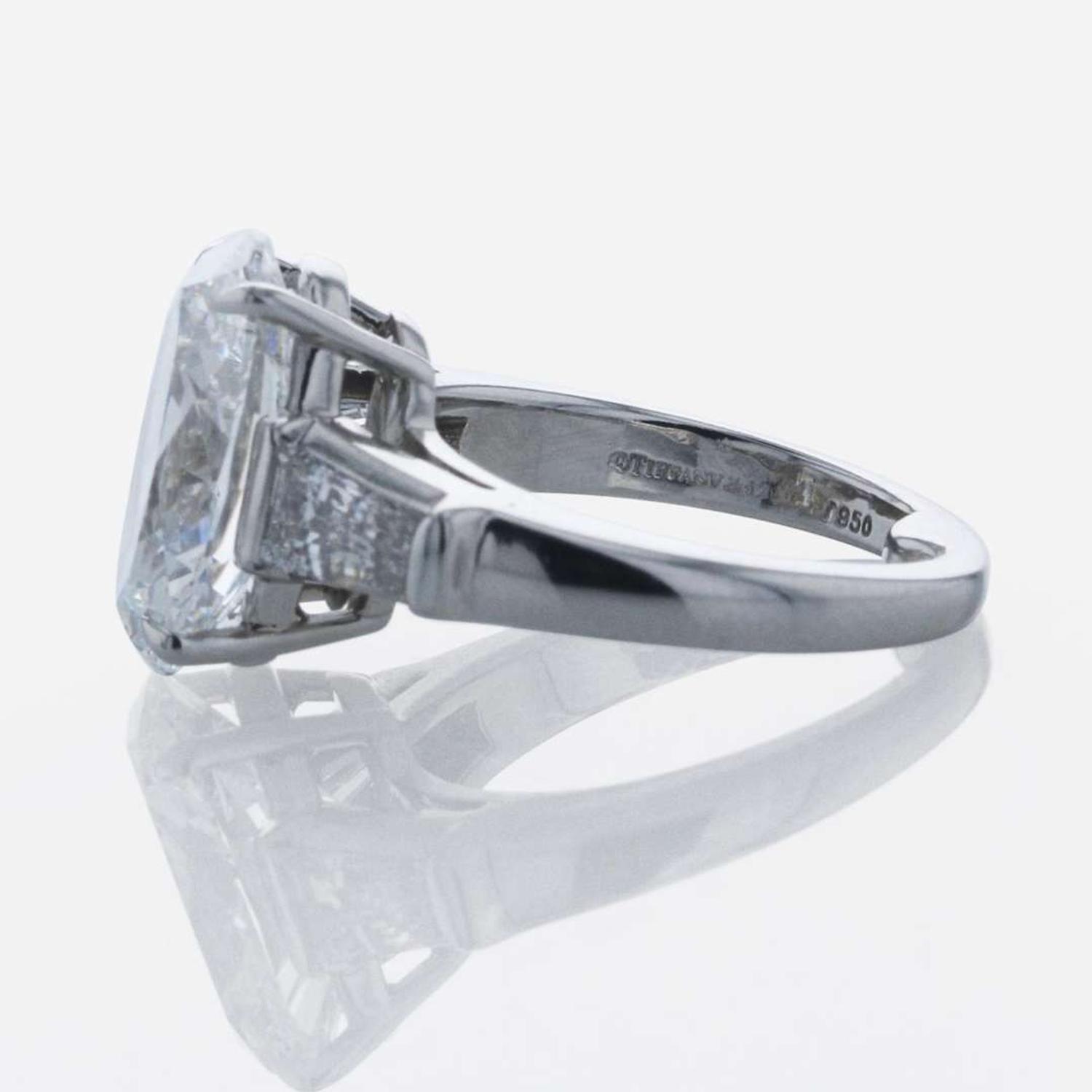 A Diamond and Platinum Tiffany & Co. Ring 5.13 Carat Oval-Cut Diamond, GIA Certified