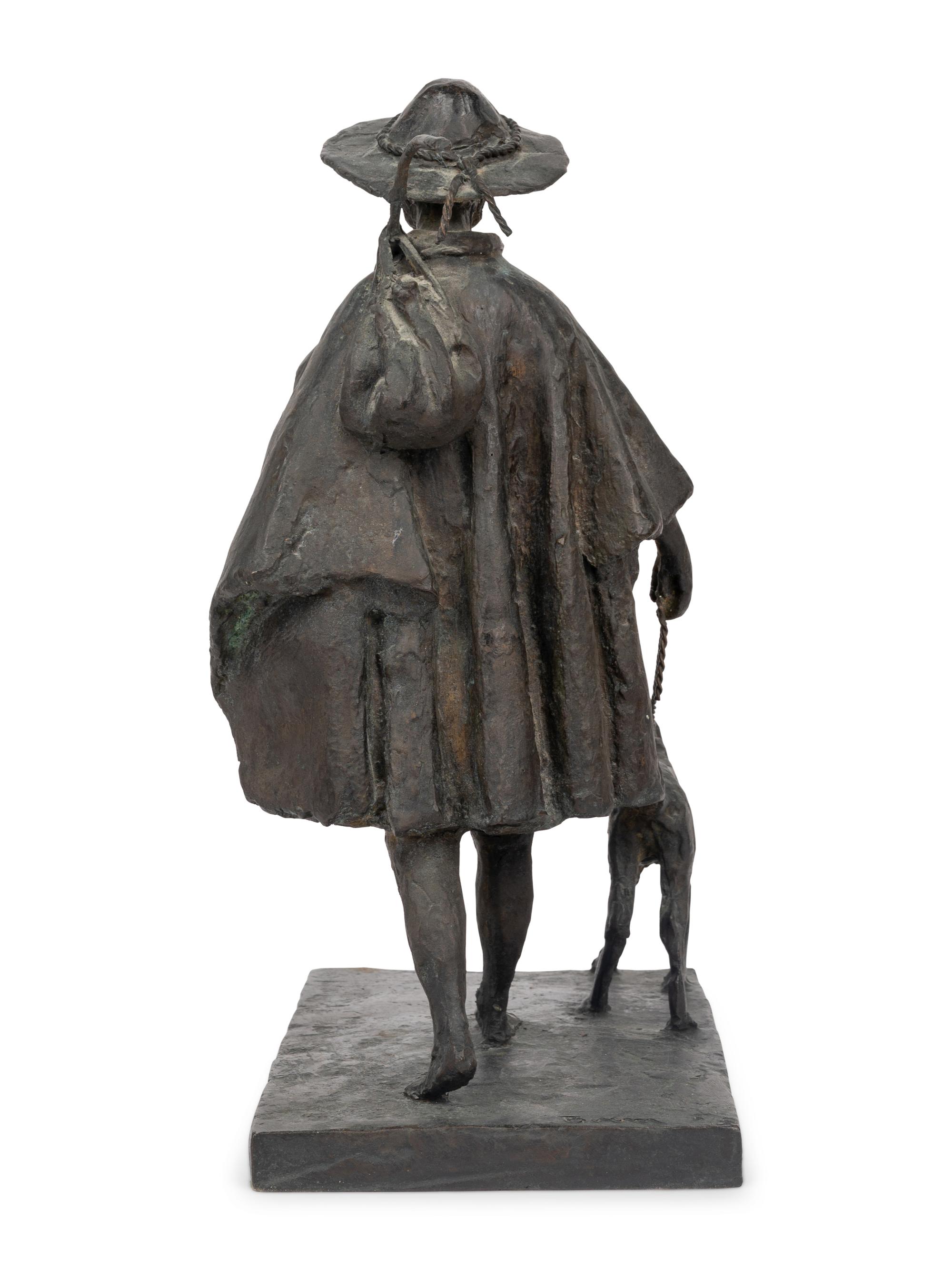 Man with Staff and Dog