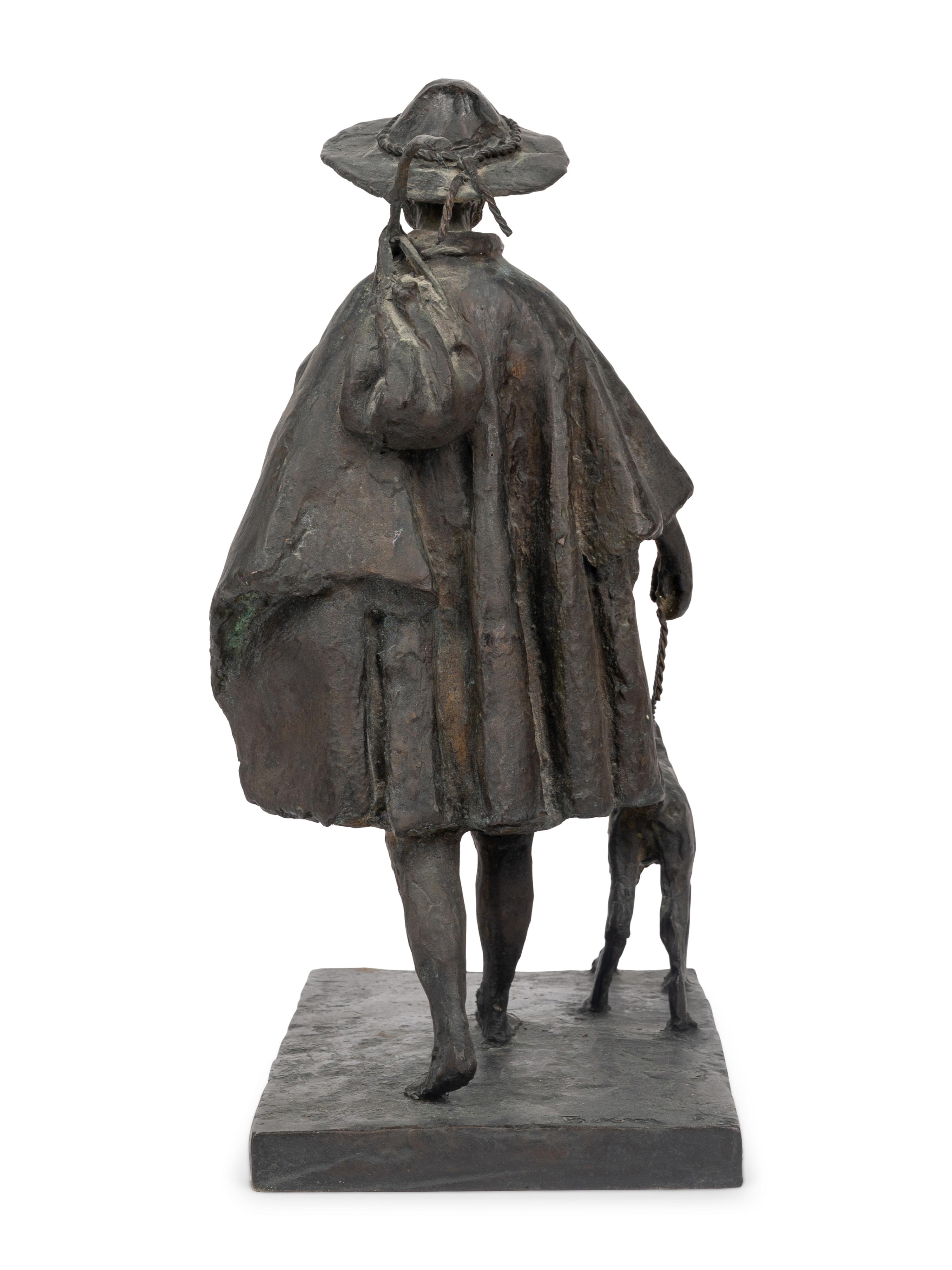 Man with Staff and Dog