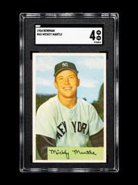 A 1954 Bowman Mickey Mantle Baseball Card No. 65 (SGC 4 VG-EX)