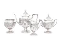 An American Silver Four-Piece Tea Service