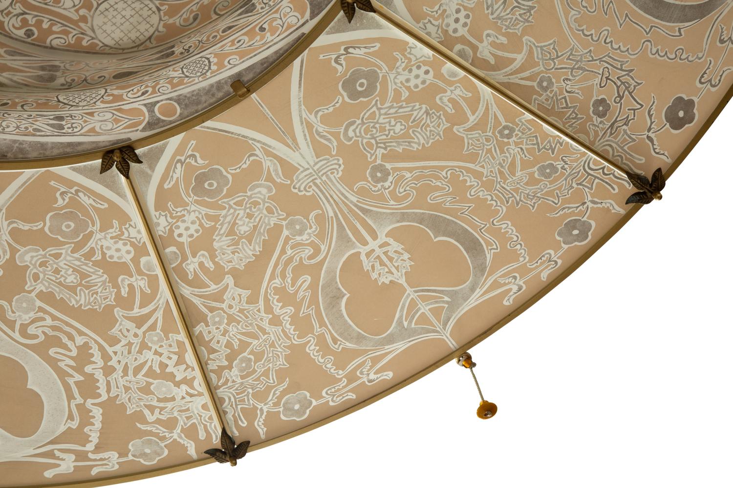 A Scudo Saraceno Silver Classic Glass Pendant by Mariano Fortuny for Venetia Studium