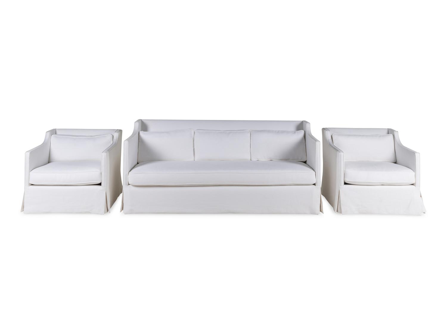 A Three-Piece Upholstered Seating Suite