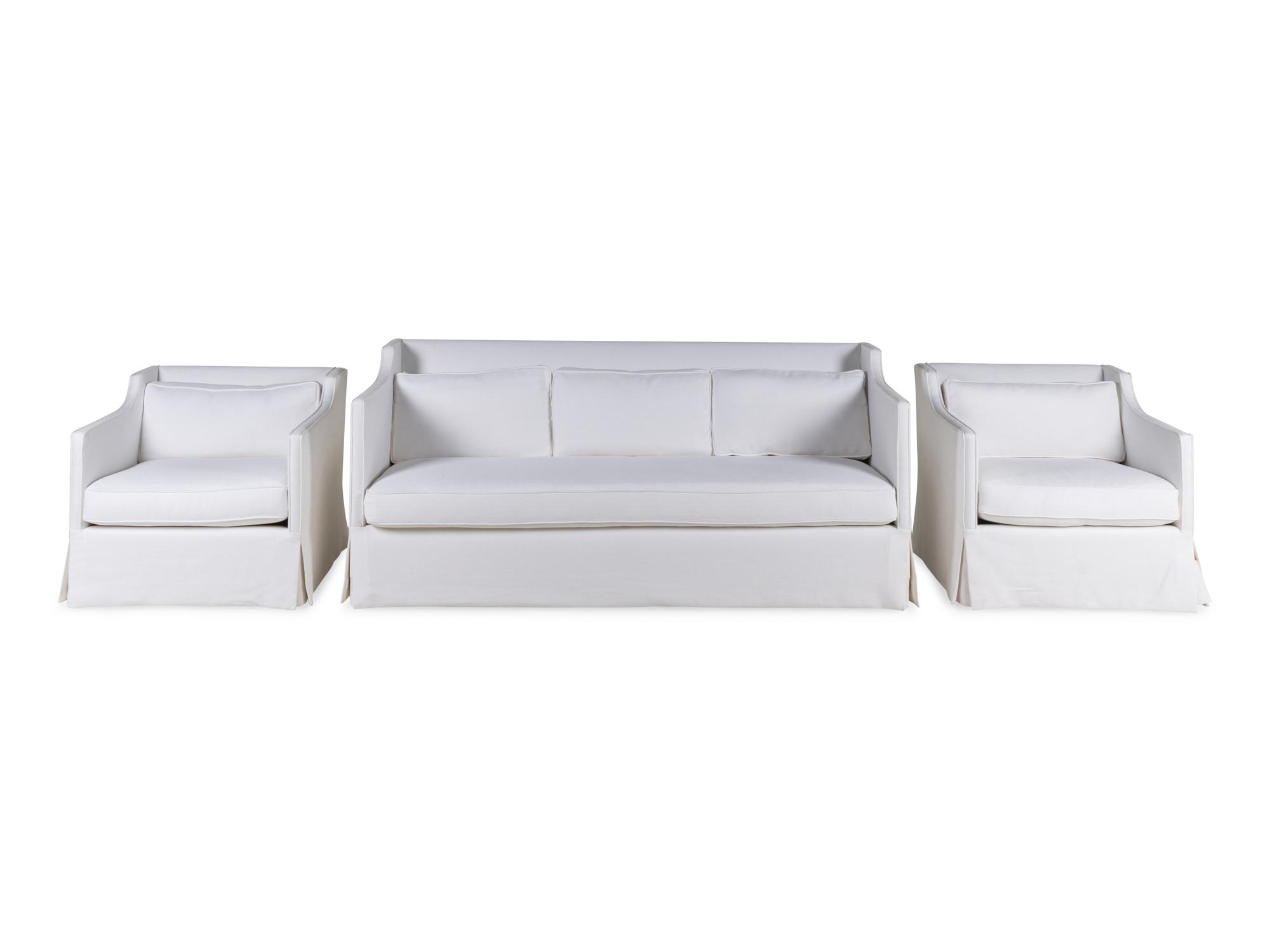 A Three-Piece Upholstered Seating Suite
